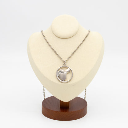 Saddle Jump Pendant Necklace Silver