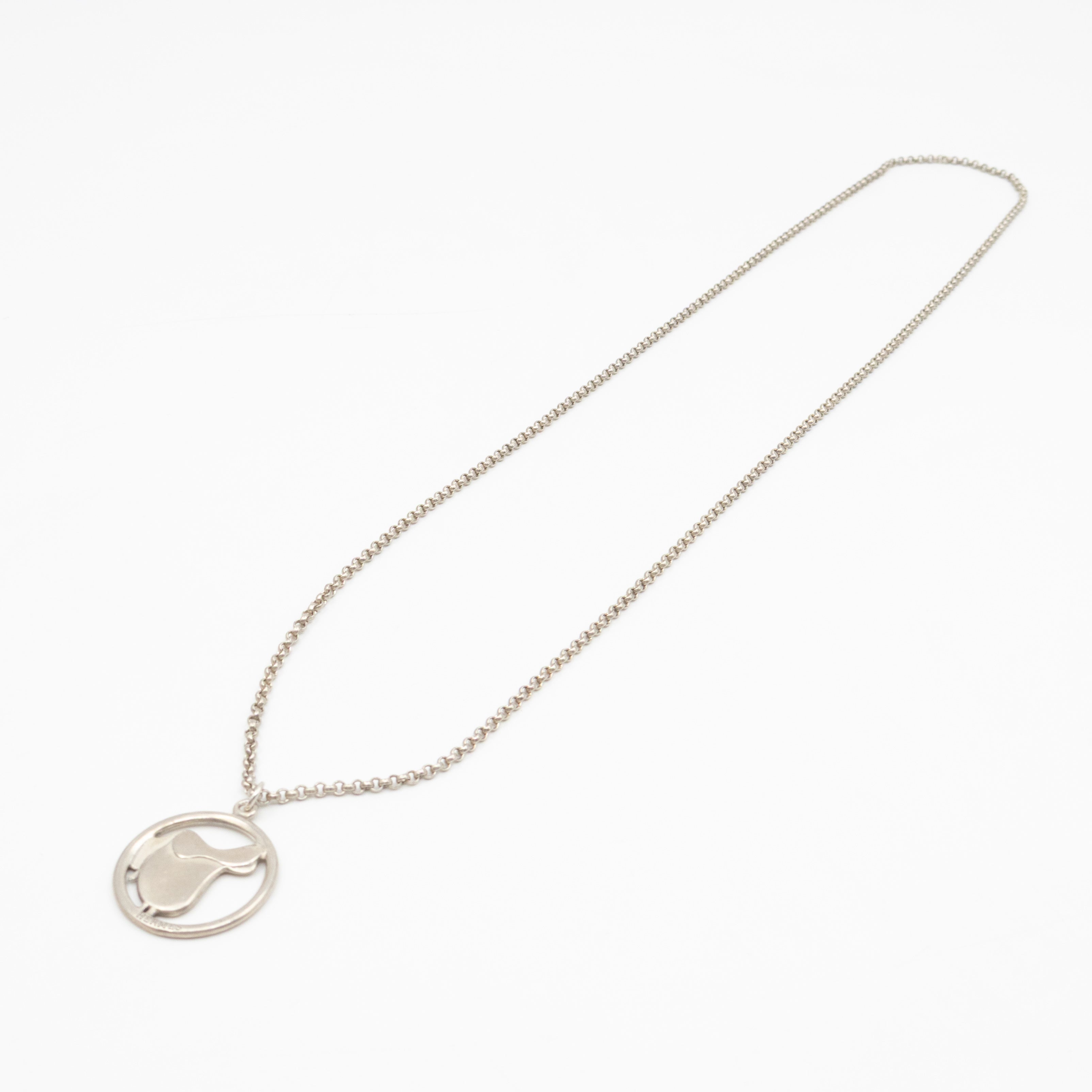 Saddle Jump Pendant Necklace Silver