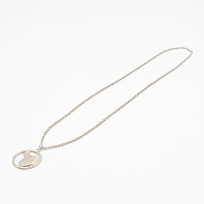 Saddle Jump Pendant Necklace Silver