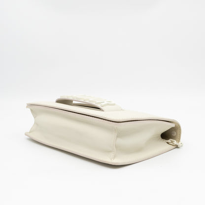 J'Adior Flap Bag Medium White Leather