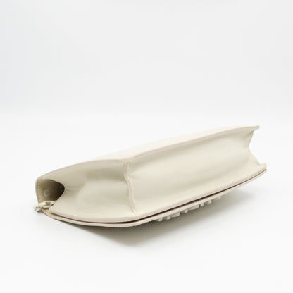 J'Adior Flap Bag Medium White Leather