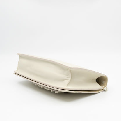 J'Adior Flap Bag Medium White Leather