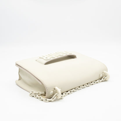 J'Adior Flap Bag Medium White Leather