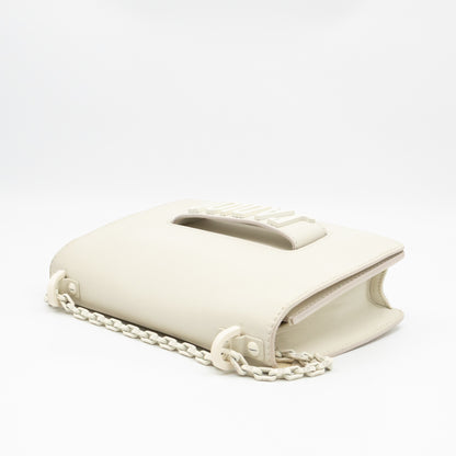 J'Adior Flap Bag Medium White Leather