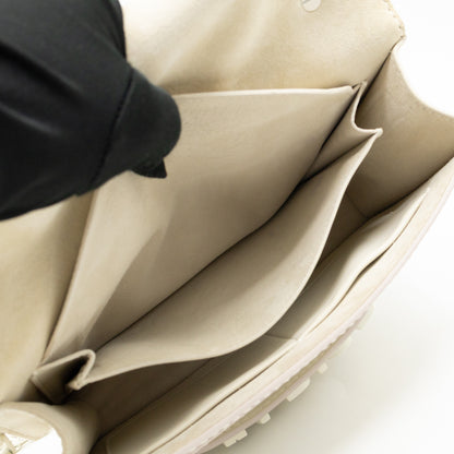 J'Adior Flap Bag Medium White Leather