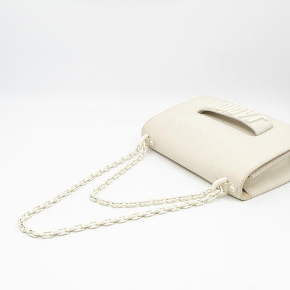 J'Adior Flap Bag Medium White Leather