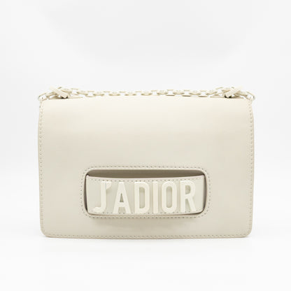 J'Adior Flap Bag Medium White Leather