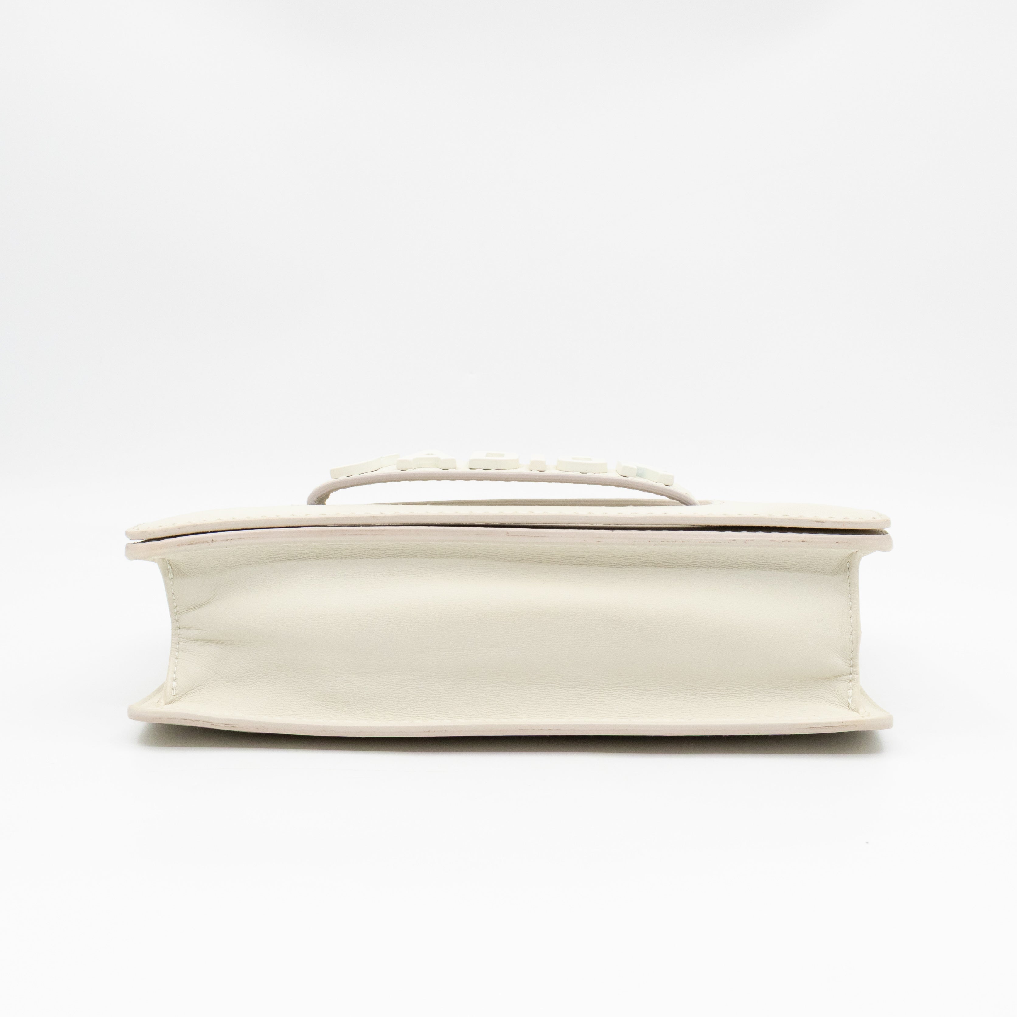 J'Adior Flap Bag Medium White Leather