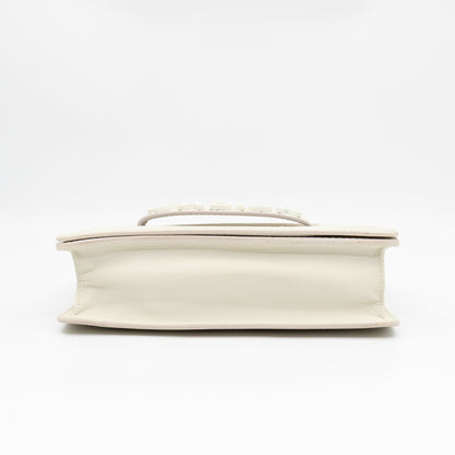 J'Adior Flap Bag Medium White Leather