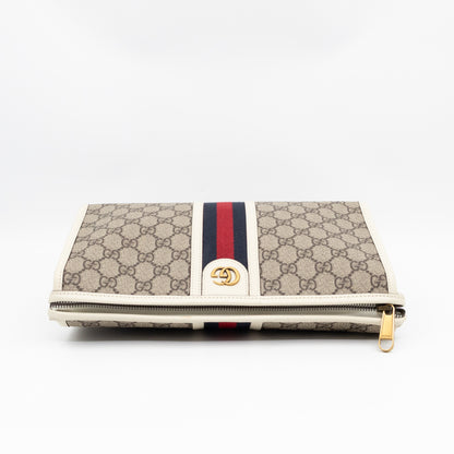 Ophidia Toiletry Case GG Supreme White Leather