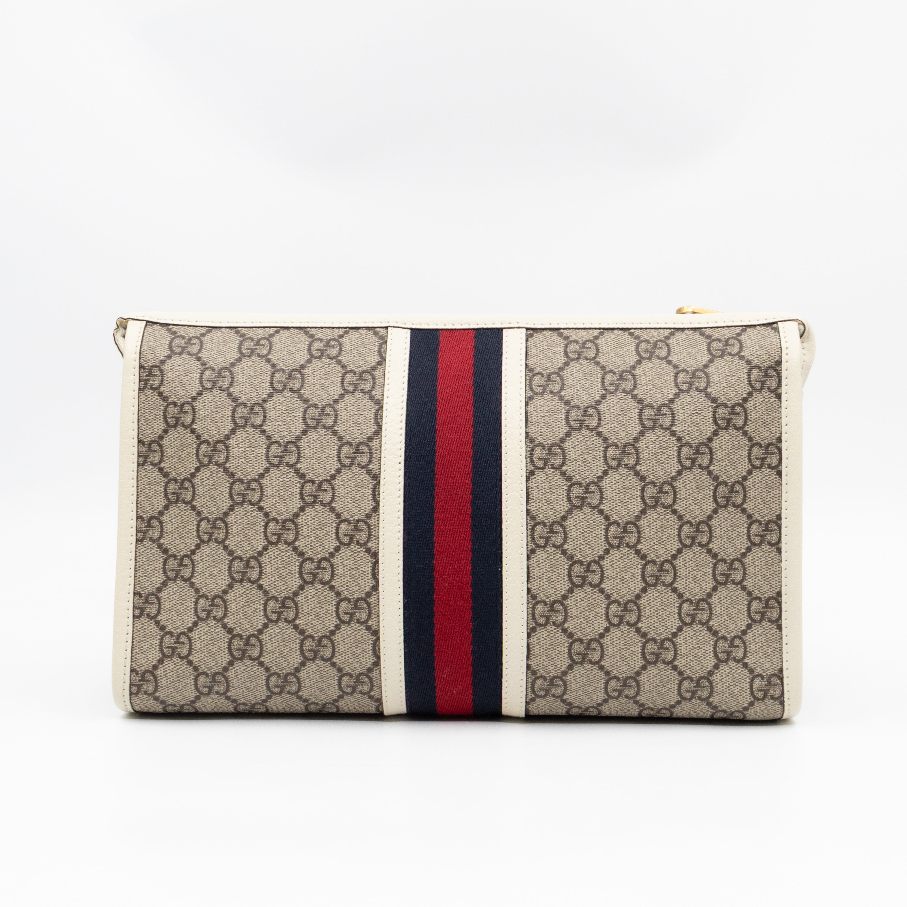 Ophidia Toiletry Case GG Supreme White Leather