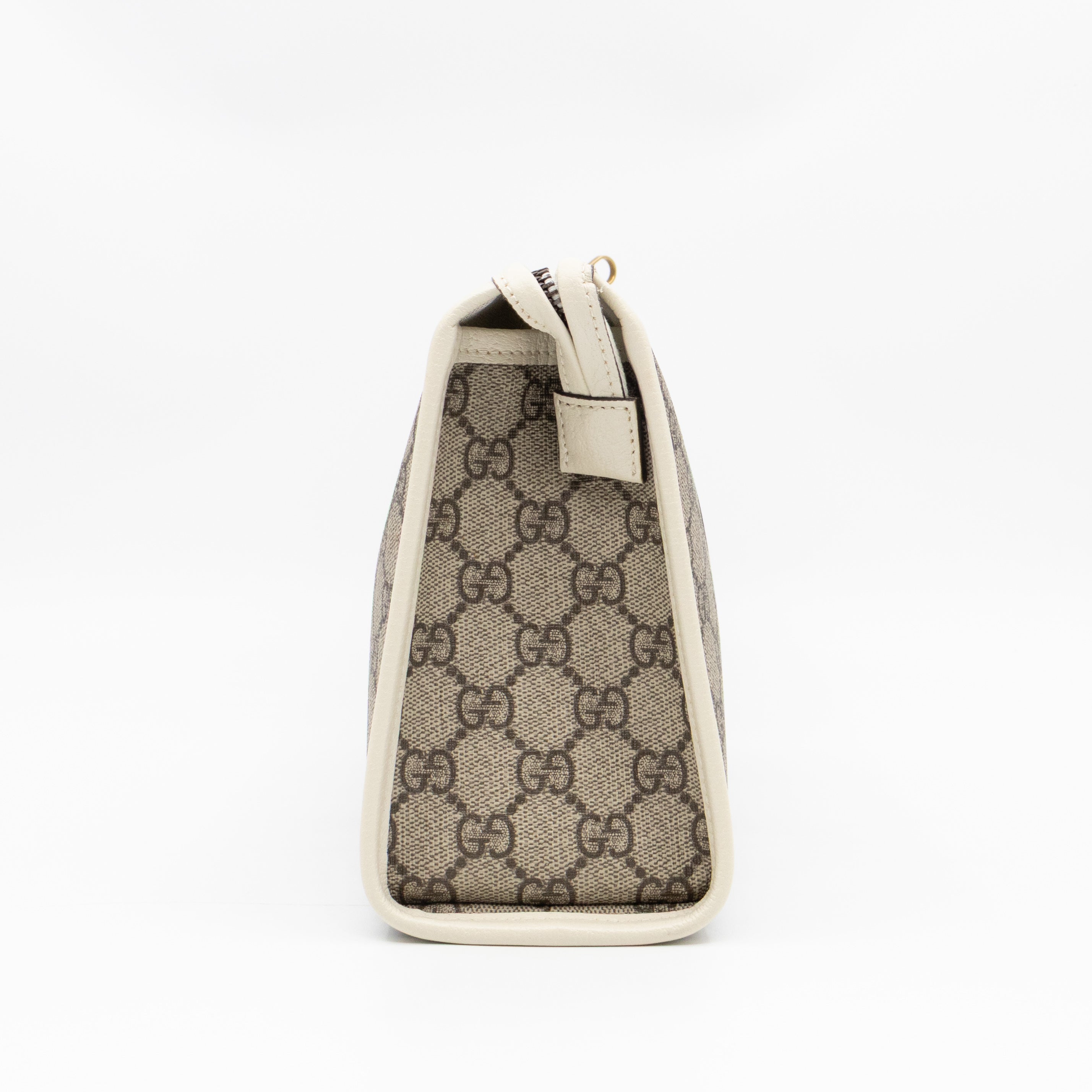 Ophidia Toiletry Case GG Supreme White Leather