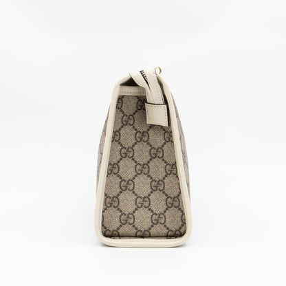 Ophidia Toiletry Case GG Supreme White Leather