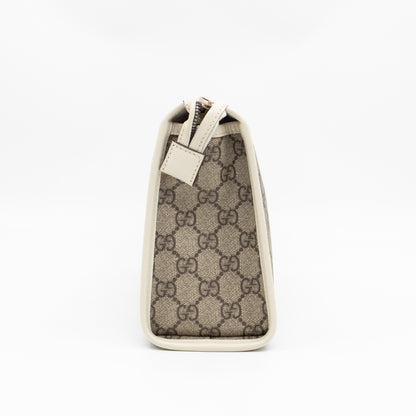 Ophidia Toiletry Case GG Supreme White Leather