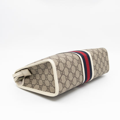 Ophidia Toiletry Case GG Supreme White Leather