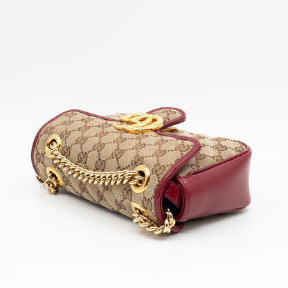 GG Marmont Small Flap Bag GG Supreme Canvas Red