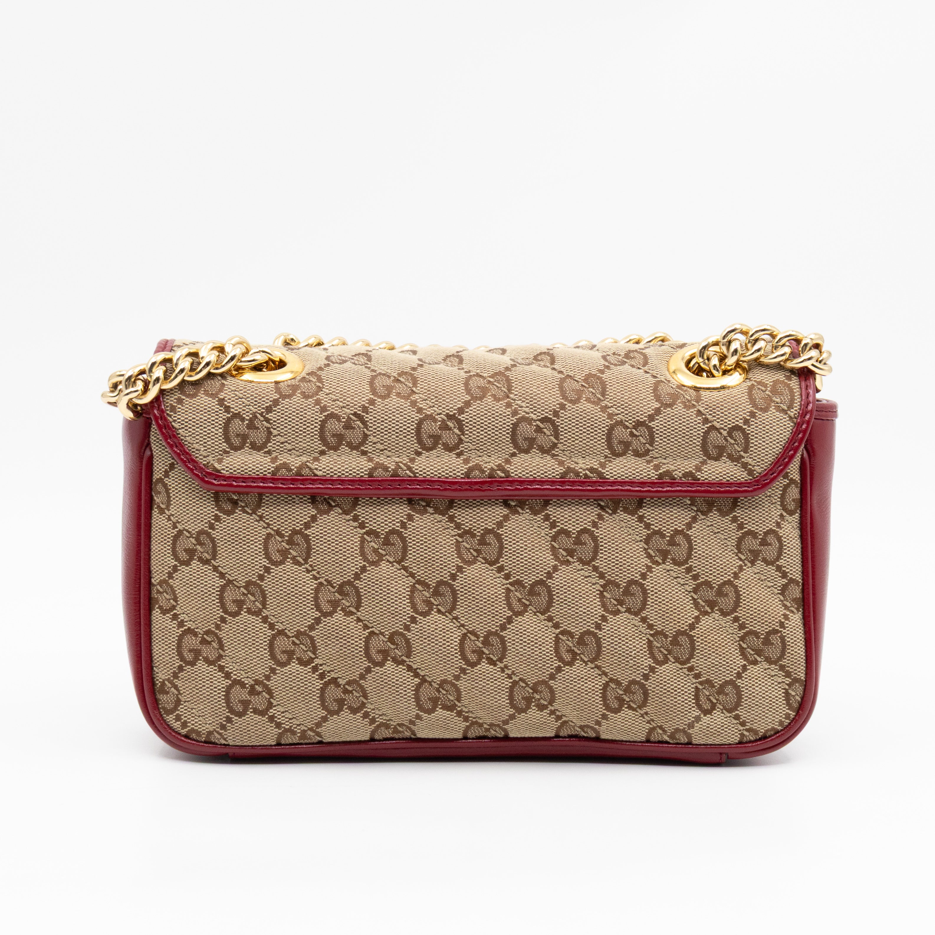 GG Marmont Small Flap Bag GG Supreme Canvas Red