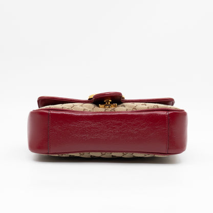 GG Marmont Small Flap Bag GG Supreme Canvas Red