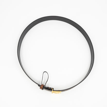 TB Logo Buckle Brown Leather Belt M