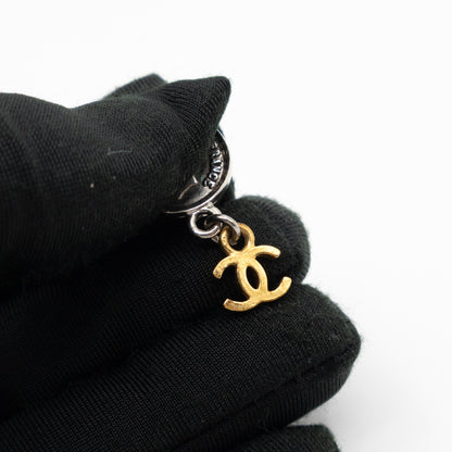 Coco Coin CC Dangle Clip-on Earrings Silver Gold