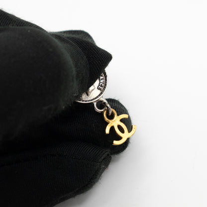 Coco Coin CC Dangle Clip-on Earrings Silver Gold