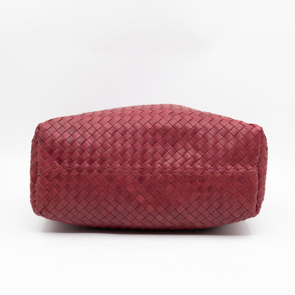 Pyramid Hobo Bag Fuchsia Intrecciato Leather