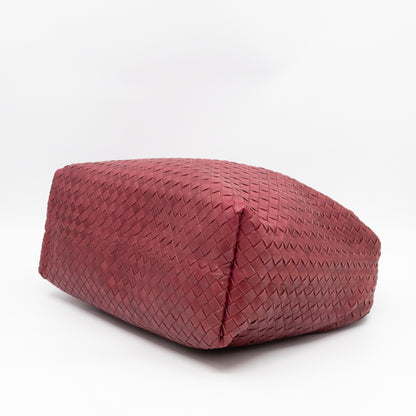 Pyramid Hobo Bag Fuchsia Intrecciato Leather