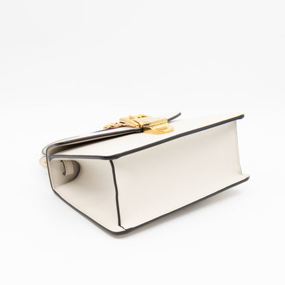 Sylvie Mini Top Handle White Leather