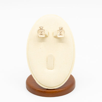 No 5 Perfume Bottle Gold Earrings
