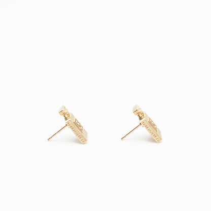 No 5 Perfume Bottle Gold Earrings