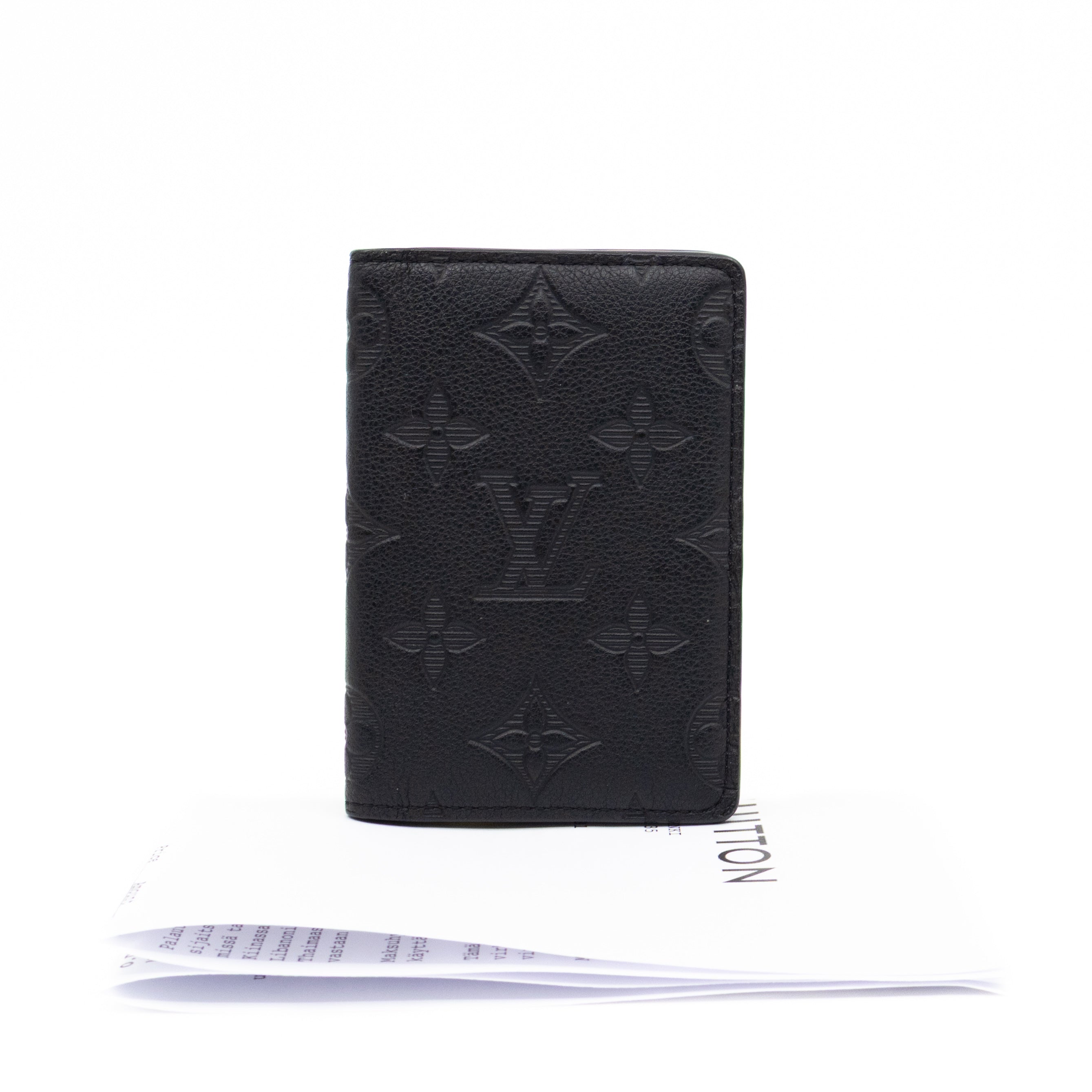 Pocket Organiser Black Shadow Leather