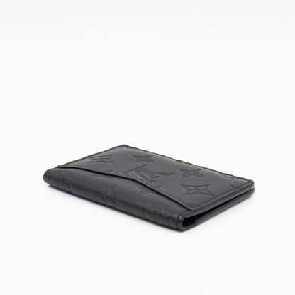 Pocket Organiser Black Shadow Leather