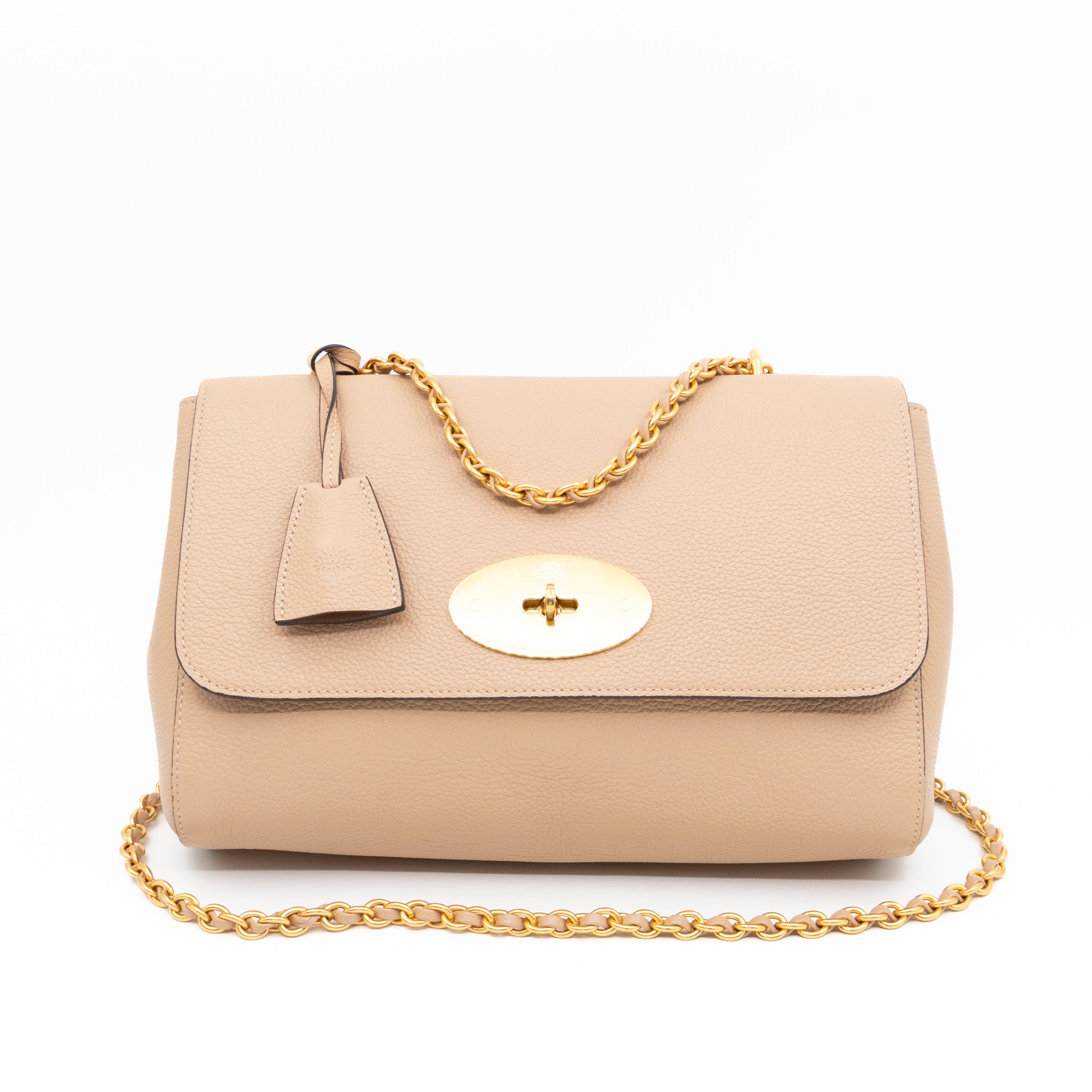 Lily Medium Beige Leather Gold