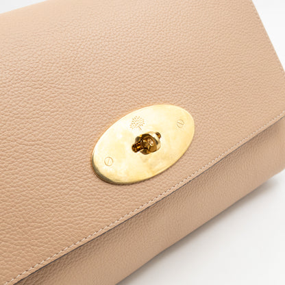Lily Medium Beige Leather Gold
