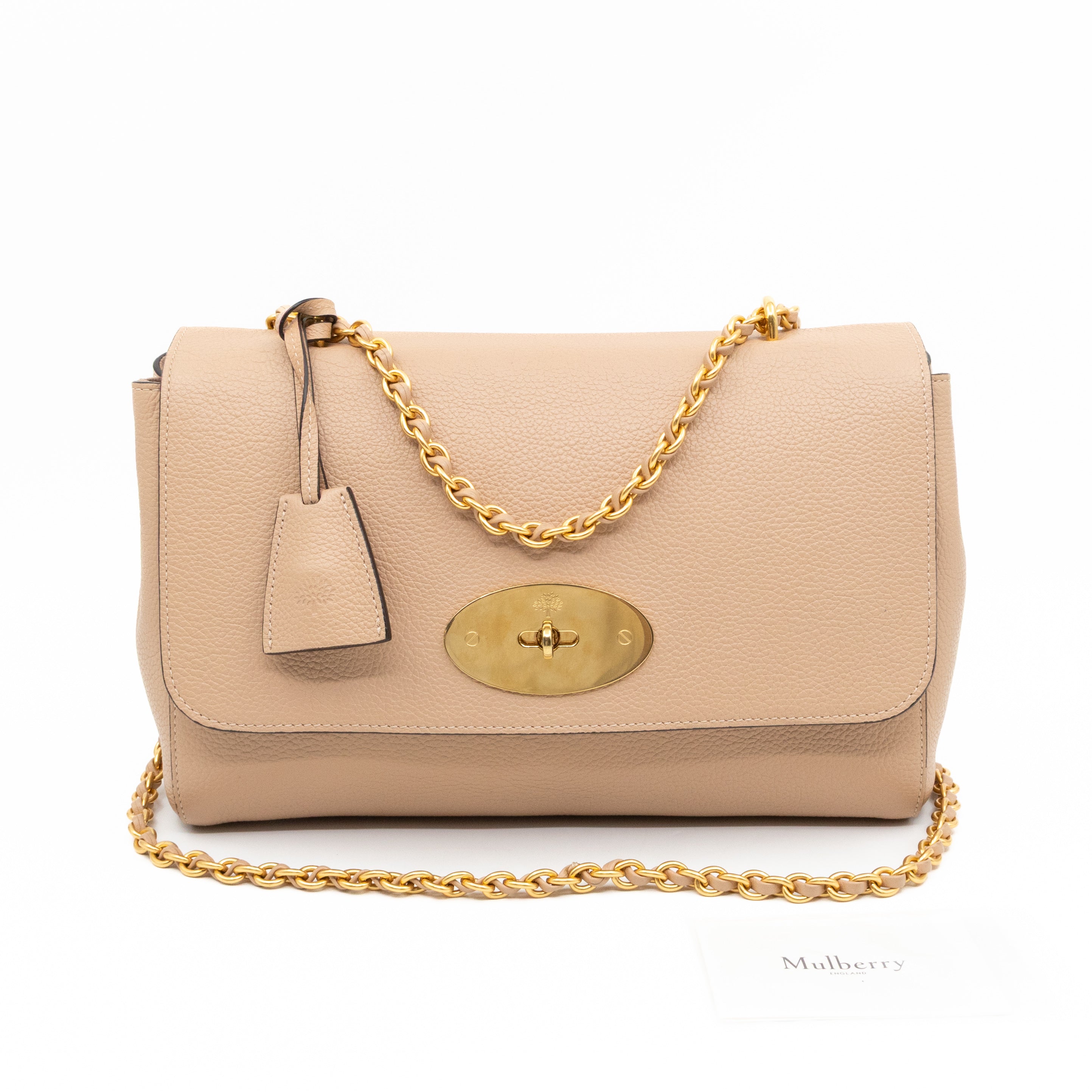 Lily Medium Beige Leather Gold