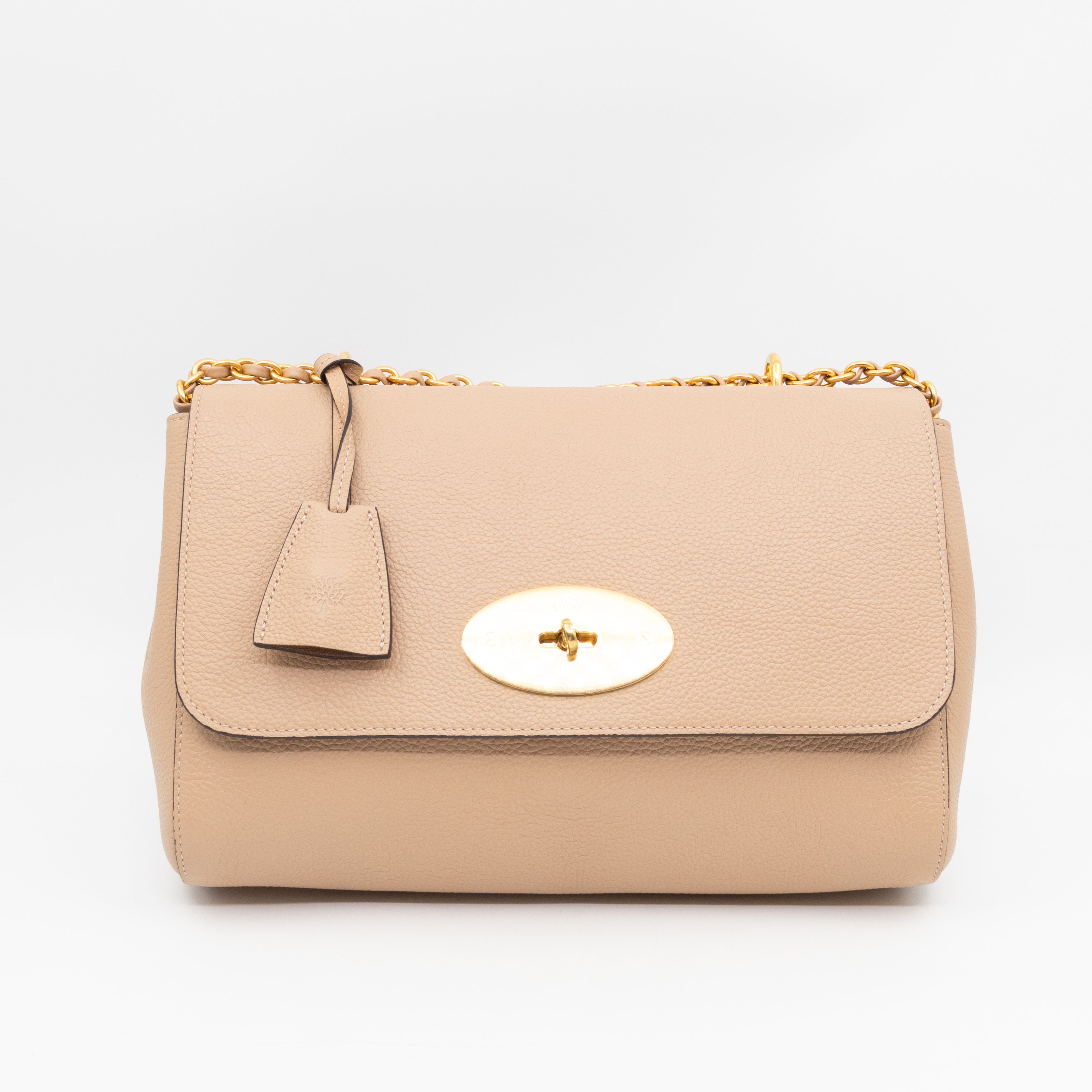 Lily Medium Beige Leather Gold