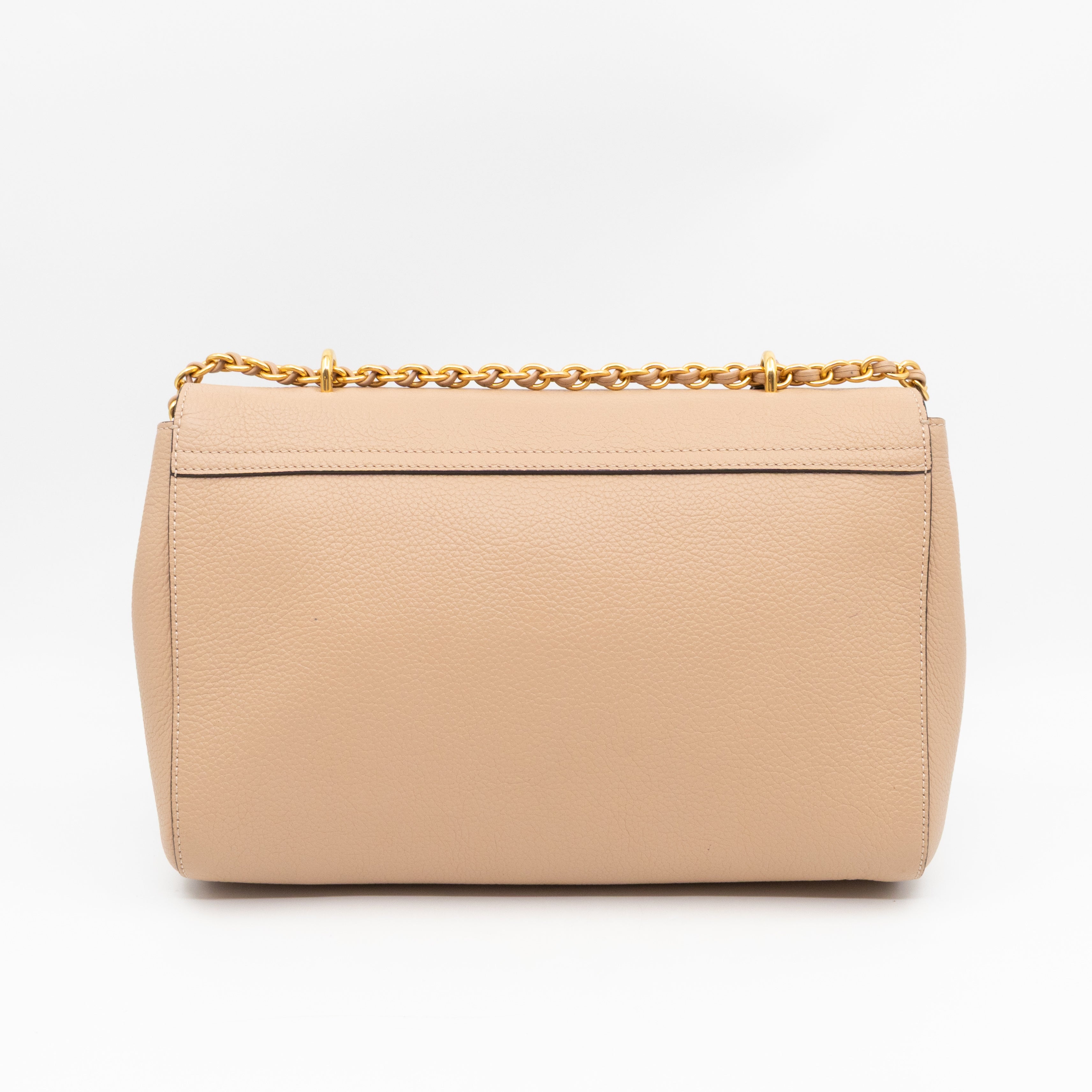 Lily Medium Beige Leather Gold