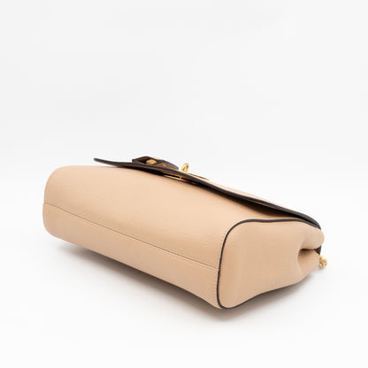 Lily Medium Beige Leather Gold