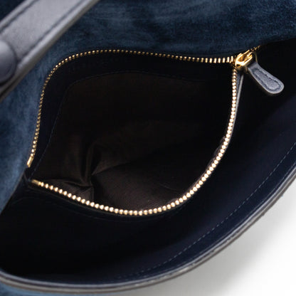 Blondie Small Shoulder Bag Blue Suede