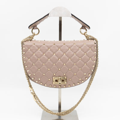 Rockstud Spike Saddle Bag Poudre Leather