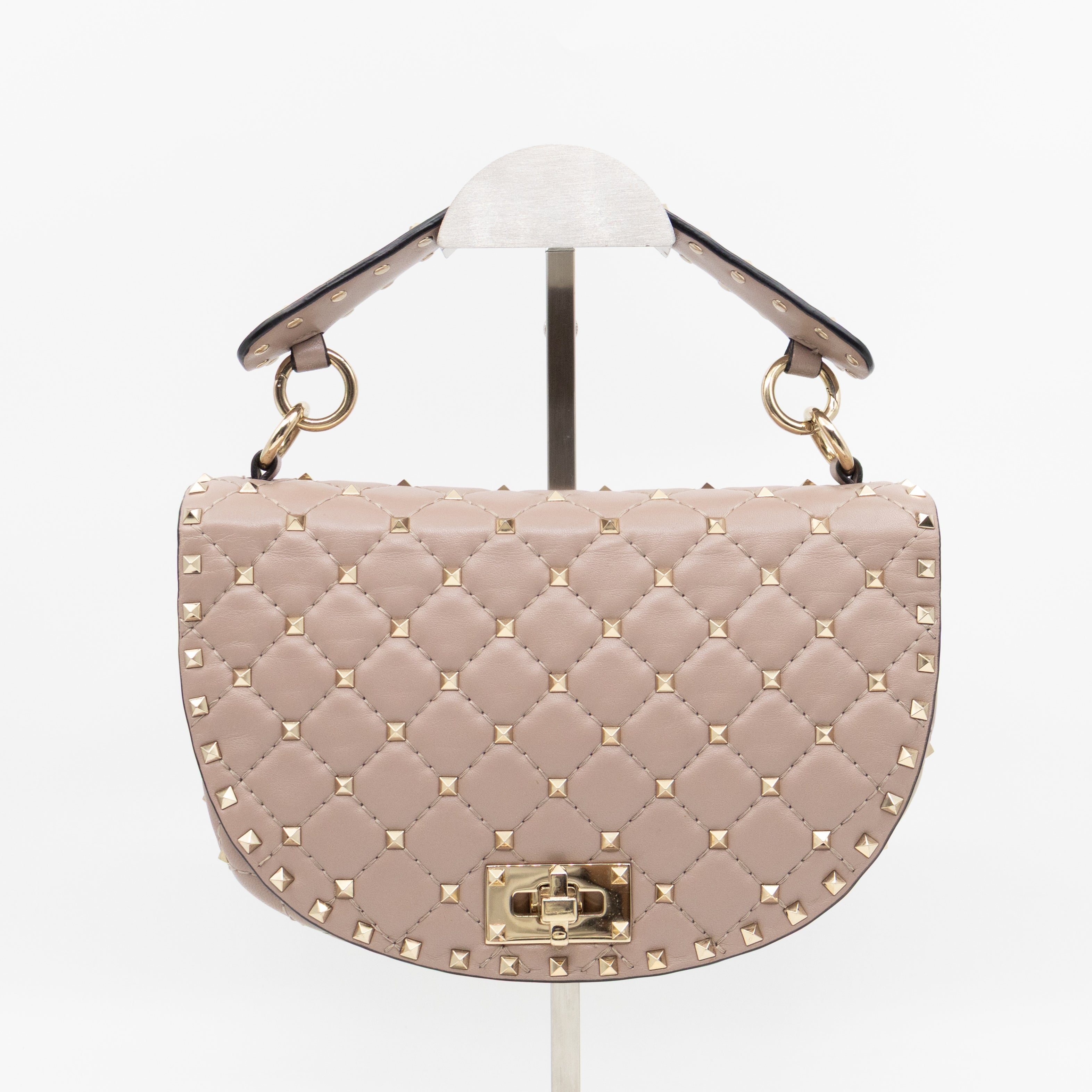 Rockstud Spike Saddle Bag Poudre Leather