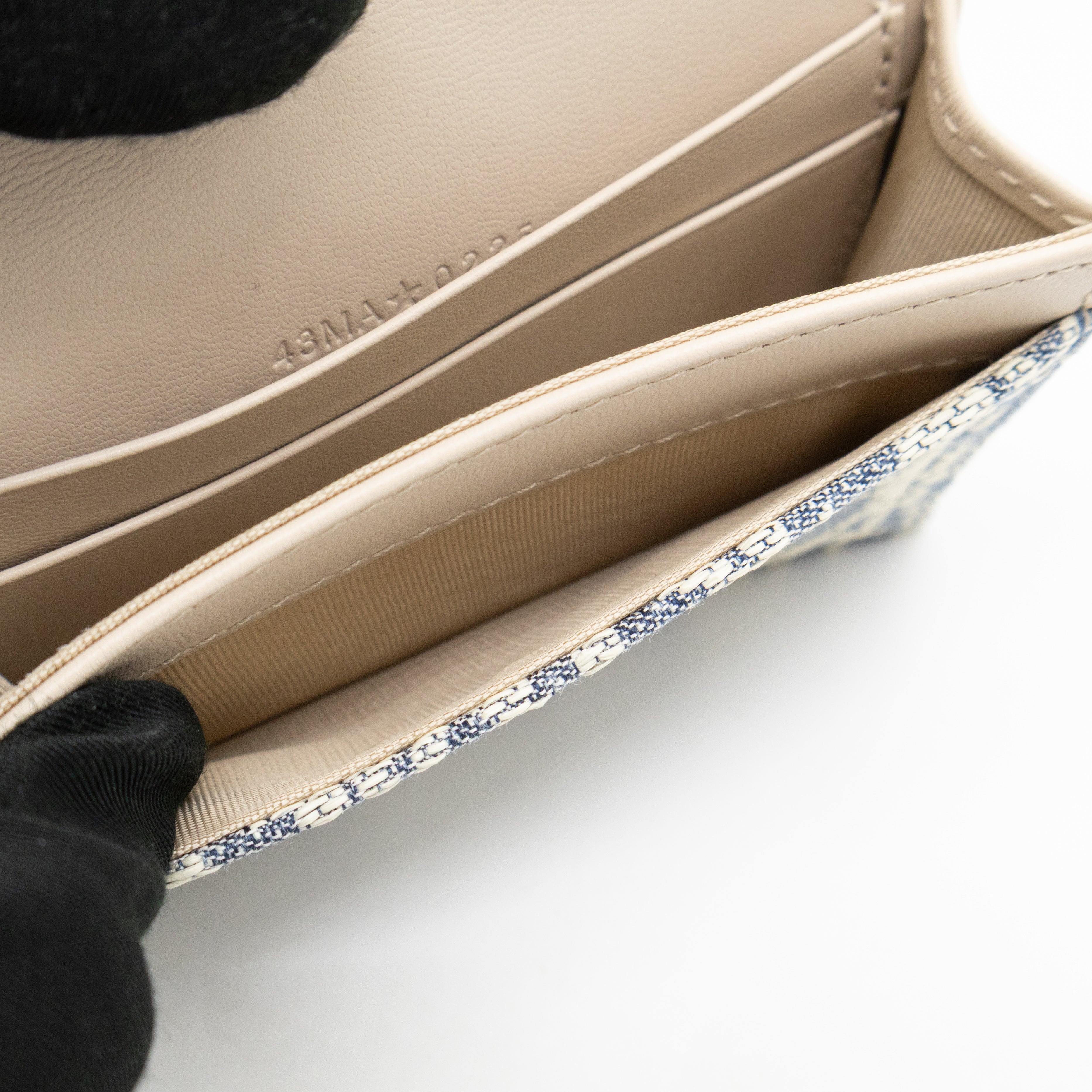 Saddle Bloom Card Holder Blue Denim Dior Oblique Jacquard