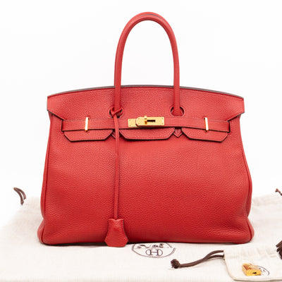 Birkin 35 Rouge Casaque Togo Leather
