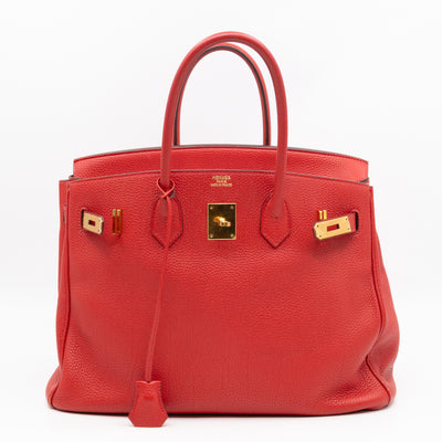 Birkin 35 Rouge Casaque Togo Leather