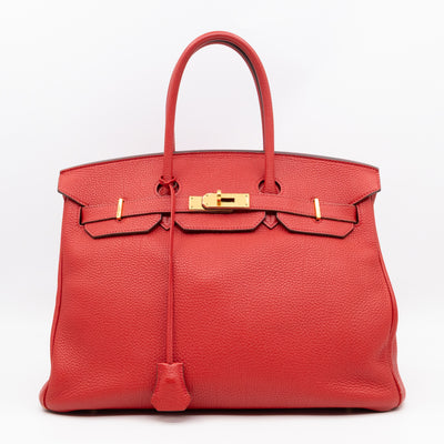Birkin 35 Rouge Casaque Togo Leather