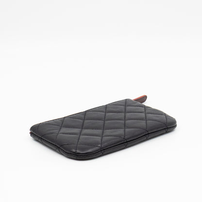 Mini O Case Pouch Black Leather