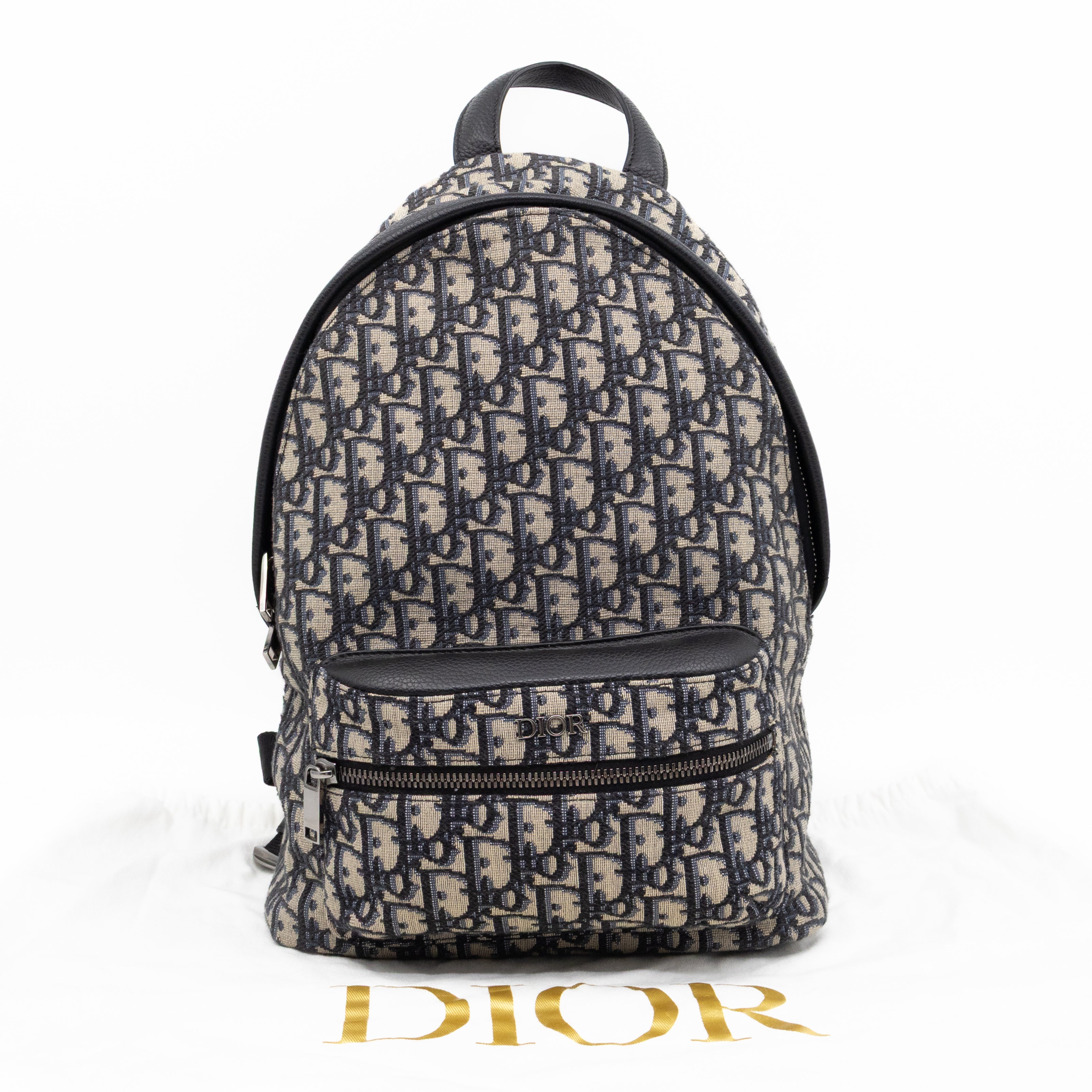 Small Rider Backpack Beige & Black Oblique Jacquard