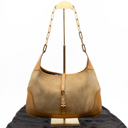 Jackie Chain Bag Beige Suede Leather