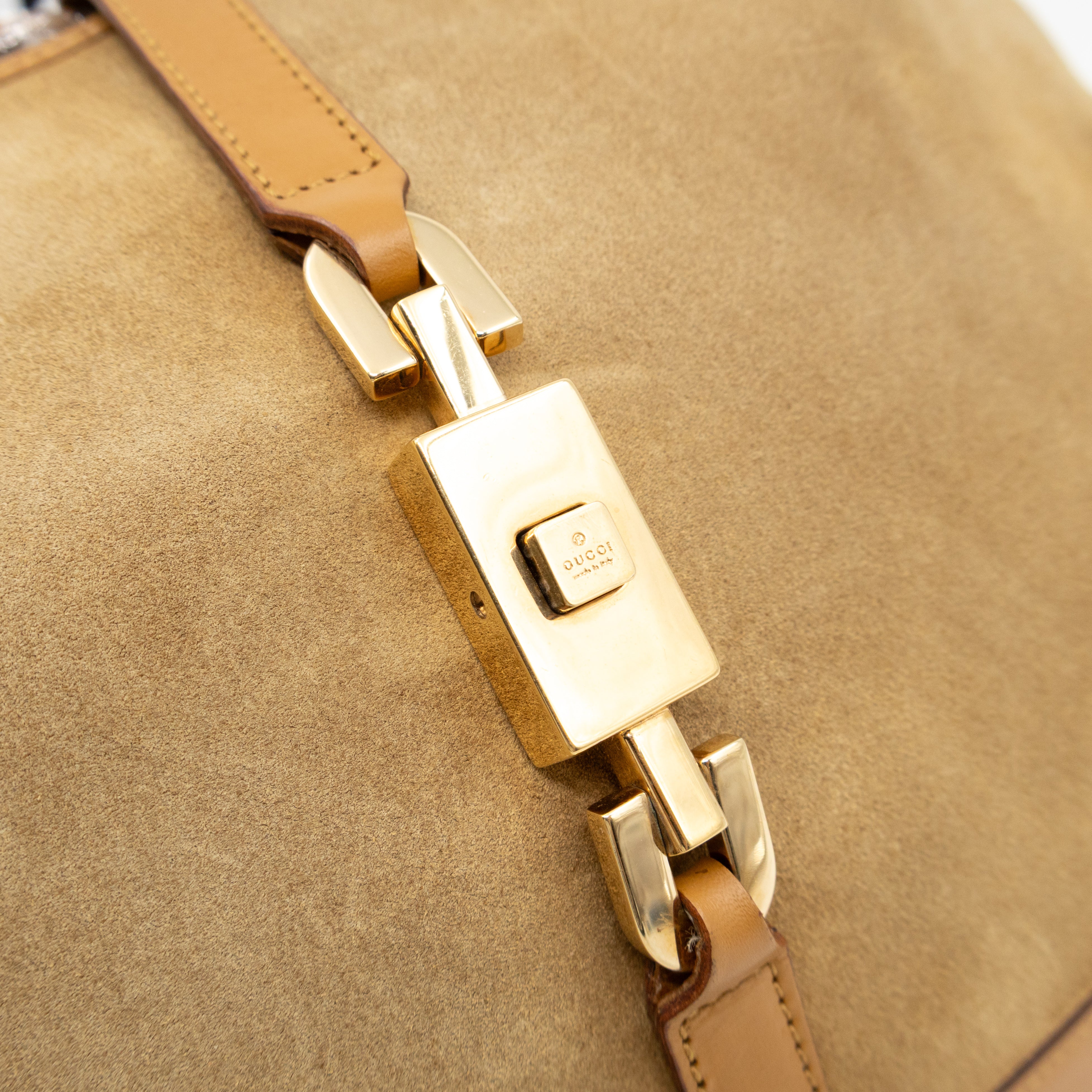 Jackie Chain Bag Beige Suede Leather