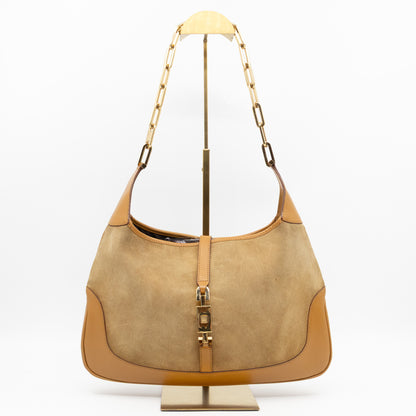 Jackie Chain Bag Beige Suede Leather